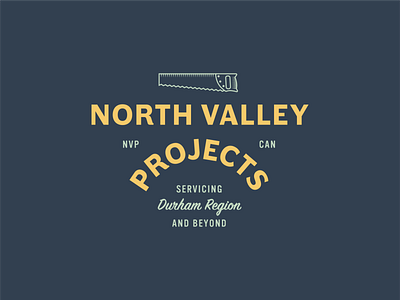 NORTH VALLEY PROJECTS LOGOS badge design carpentry construction crest icon illustration logo saw vector vintage vintage badge vintage logo wordmark