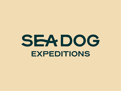 SEA DOG EXPEDITIONS LOGO BADGES badge badge logo branding hand drawn logo ocean outdoors pnw vintage vintage logo word mark