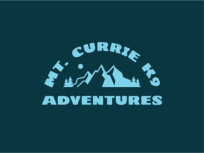 MOUNT CURRIE K9 ADVENTURES BADGE LOGO badge branding dogs logo mountains pnw