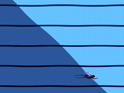 Solo colour illustration illustrator minimal swimmer