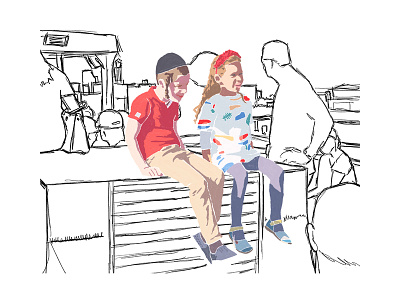 Ferry children illustration lineart photoshop