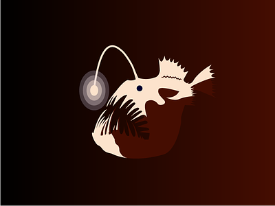 Angler anglerfish bold colour illustration minimal