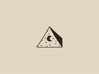 House of Mooon earthy illustration minimal moon pyramid