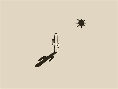 Cactus cactus desert earthy illustration minimal shadow sun