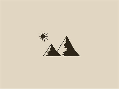 Mountains earthy illustration minimal mountains pnw sun westcoast