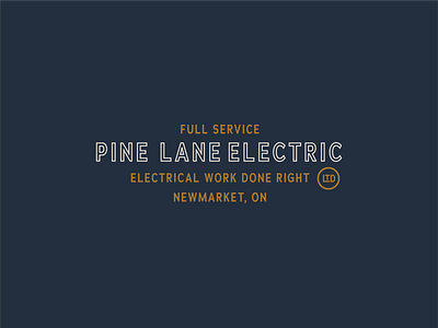 Pine Lane Electric Branding badge logo brand identity branding electrician logo typographic logo typography vintage vintage branding