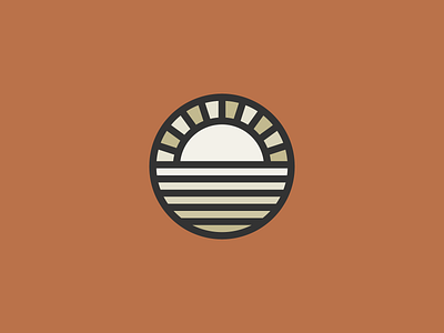 Badge 014 badge badgelogo illustration illustrator logo ocean paradise sunset sunsets thicklines