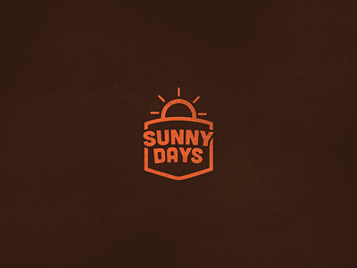 Sunny Days brown coffee shop logo orange sunny days