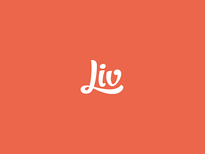 Liv custom type hand drawn health liv logo logotype orange white wordmark