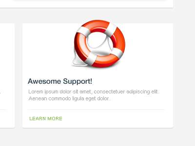 Support content box support ui user interface