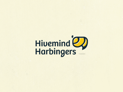 Hivemind Harbingers bee black logo mark yellow