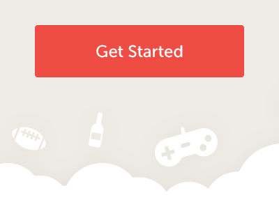 Get Started beige button cloud icons jump museo sans orange tan ui user interface