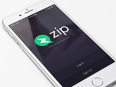 Zipcall App fee call flat international call internet iphone6 low cost minimal phone social ui zipcall