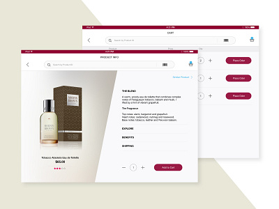 Molton Brown app clean ipad minimal perfume store ui ux