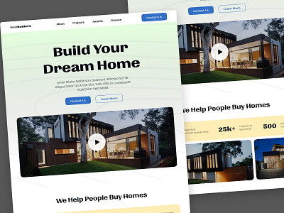 WestBuilders ( Real Estate Landing Page ) beautiful imagery clean design homes houses minimal modern pastel colors real estate saas landing page ui uiux web design website design