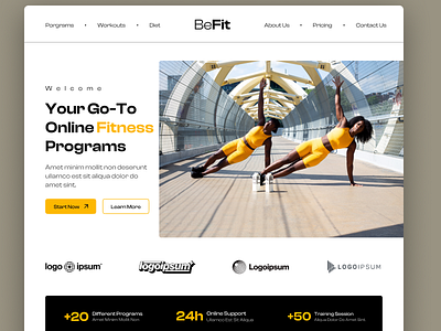 Befit Fitness landing page ( Hero Section )