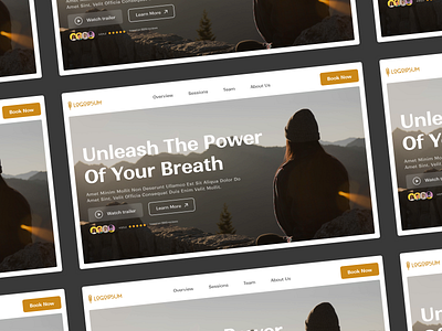 Meditation Hero Section branding clean daily dailyui design dribbble figma hero section imagery landing page layout meditation meditation website modern ui uiux web web design website design