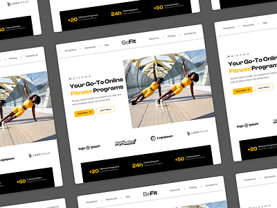 Befit Fitness landing page branding clean daily dailyui design dribbble figma fitness gym hero section landing page layout modern product design ui uiux web web design website design workout