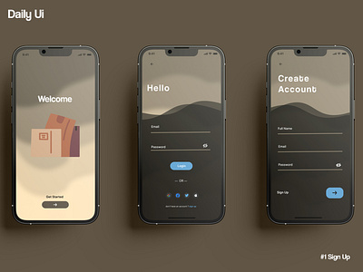 Sign Up - Daily Ui #001 001 app challenge daily ui daily ui challenge dailyui dailyui001 design login mobile apps signup ui ux