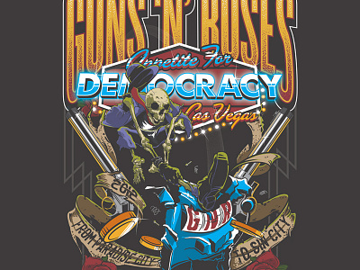 Guns 'N' Roses :: Appetite For Democracy geoff may gnr guns n roses illustration vegas