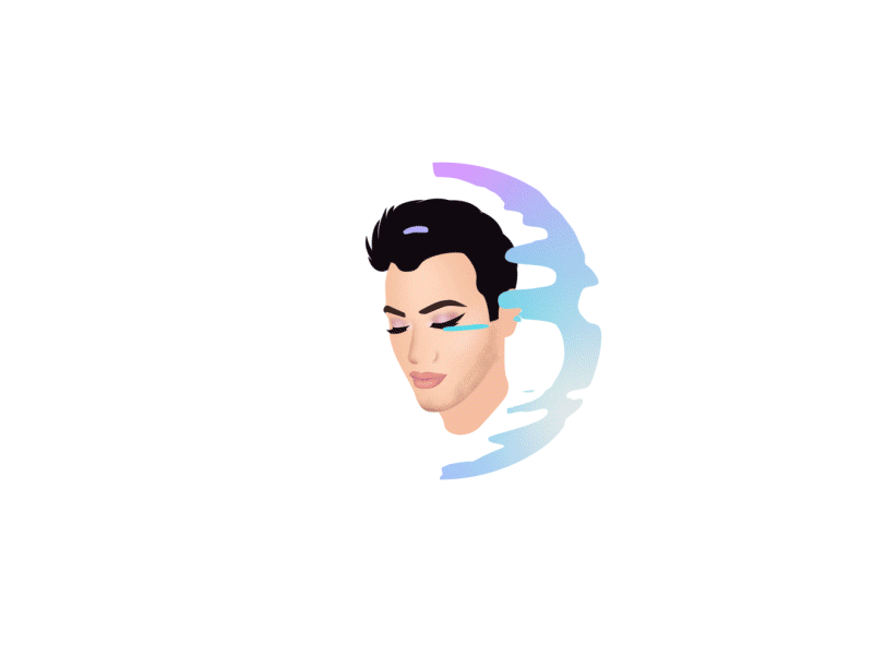 Intro Animation for MannyMUA animation blue branding gif holo intro liquid moon motion graphic pink