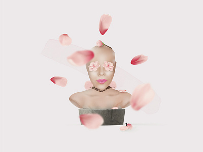 M A G N O L I A art conceptual face flower graphic design head illustration magnolia minimalistic pink portrait statue