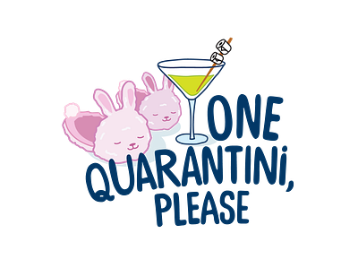 Quarantini bunny covid19 illustration martini quarantine t shirt design