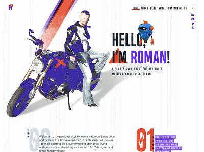 Roman V3000 Design personal portfolio web design