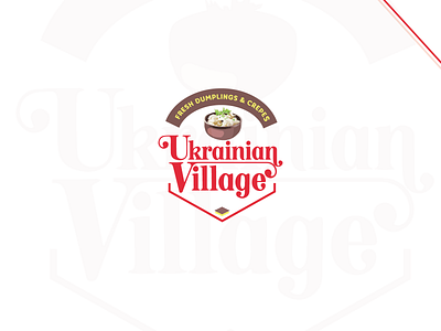 Ukrainian Village Logo logo logo design red typogaphy ukrainian vector