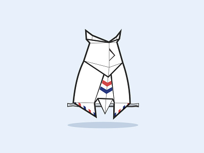 PostageApp Owl bird blue email fold geometric illustration origami owl paper red