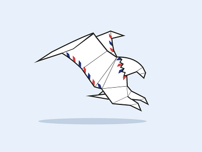 Postage App Eagle bird blue eagle email fold geometric illustration origami paper red