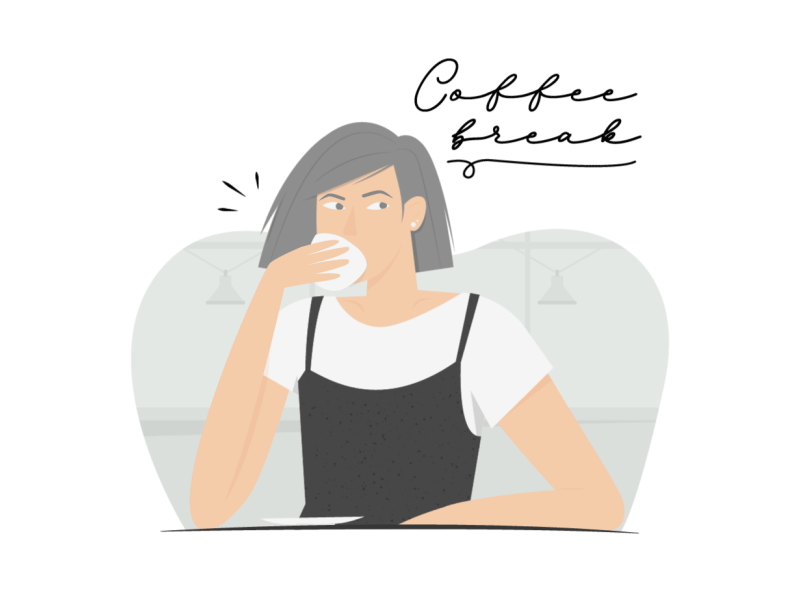 Coffee break after effects animation break coffee coffee cup coffee shop designer dribbble best shot flat girl minimal motion design vector