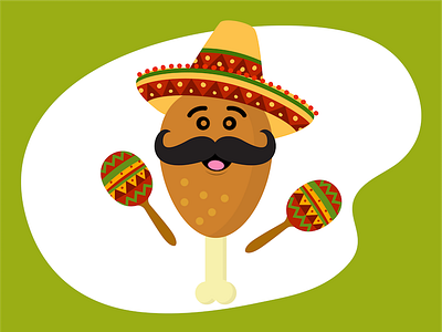 Mexican Chicken 🇲🇽 chicken maracas mexican mustache sombrero