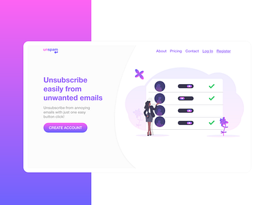 Unsubscribe Web App (SAAS) Landing page