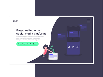 Landing Page for Sharing Posts on All Social Networks