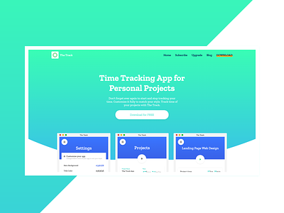 Web Design for The Track App adobe xd app design branding gradients landing page productivity web design
