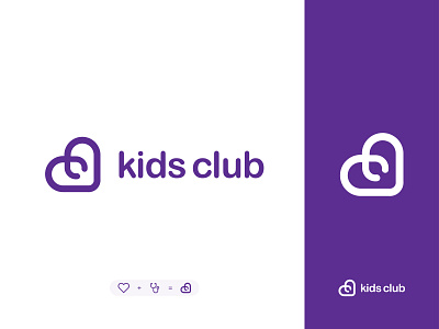 Kids Club app logo design brand design brand identity branding design flat design graphic design illustration logo