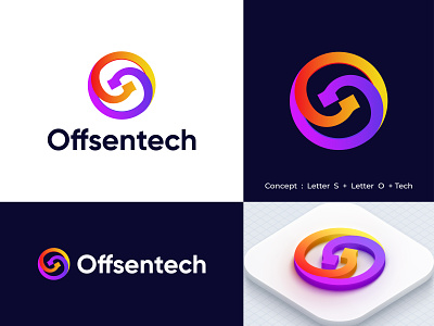 Offsentech app logo design brand design brand identity branding design flat design graphic design illustration logo