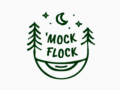 Join the 'Mock Flock camping forest hammock iconography illustration moonlight stars summer