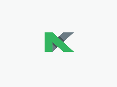 Look, it's an N! No, it's a K! No! It's a Monogram! black depth gray green grey identity logo mark monogram nk simplicity