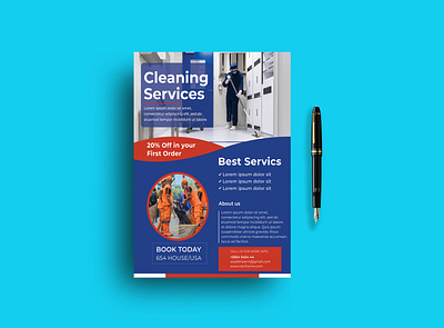 Cleaning Services Flyer Design Template branding brochure estate flyer design f flyer flyer design graphic design illustration logo