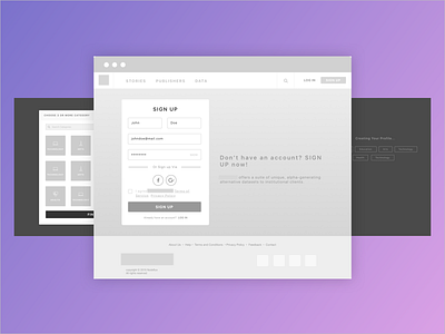 Onboarding Wireframe for Marketplace Website