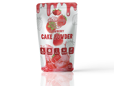Strawberry Pouch Label Design / Product label design attractive pouch branding cbd colorful pouch design cosmetics product pouch food packaging food pouch fruit fruit label fruit pouch label design minimalist pouch design mylar bag pouch pouch label design premium pouch product label product label design turmeric pouch