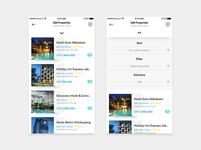 Search Results - Booking.com Redesign app booking redesign search search results travel ui