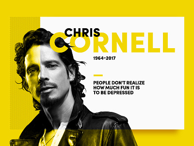 #F2D435 - Tribute to Chris Cornell 90s black yellow challenge chris cornell grunge music musician poster rip rock seatlle sound