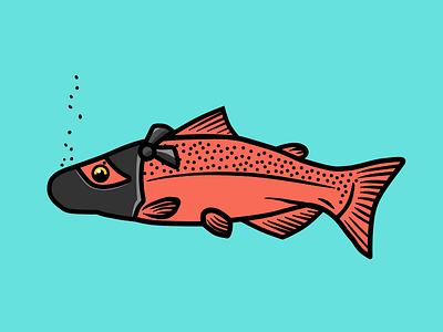 Ninja Salmon design illustration vector