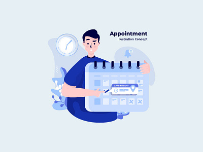 Make an appointment appointment character design flat graphic illustration people plan schedule time ui vector