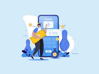 Top-up Balance Illustration app application balance character design digital finance financial flat graphic design illustration money transaction ui vector