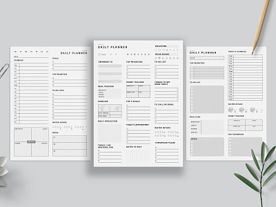 Daily Planner Pages branding canva canva template design digitral planner editable elegant graphic design minimal modern planner planner page simple start up typography