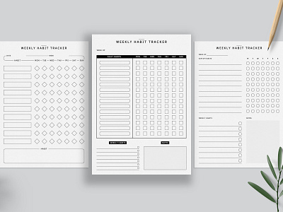 Weekly Habit Tracker branding canva canva planner editable elegant graphic design habit habit tracker minimal modern planner design simple start up typography weekly habit tracker